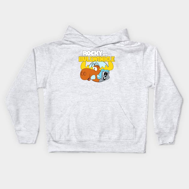 Funny Rocky and Bullwinkle Kids Hoodie by liora natalia